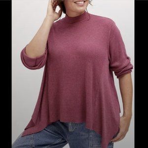 Anthropologie - T.la thermal waffle mock turtle neck tunic